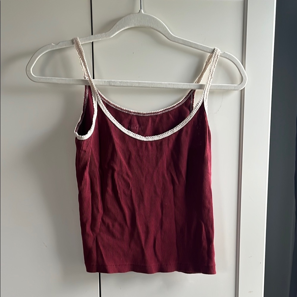 John Galt Burgundy Lace Tank Top